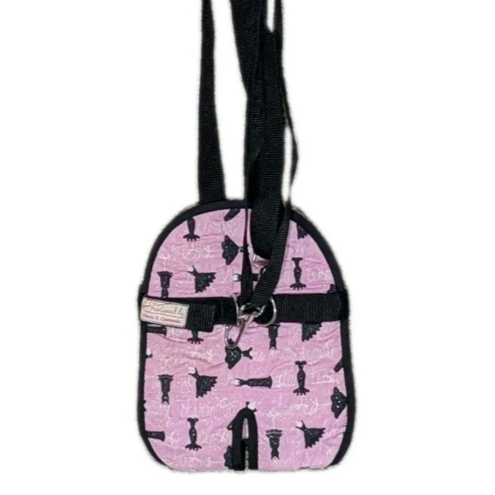 Pink Dress Dog Pet Cat Carrier Backpack Adjustable Front Legs Out Travel Bag